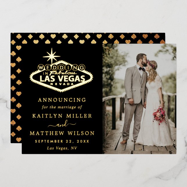 Elégant Las Vegas Destination Faire-part de mariag (Recto/Verso)
