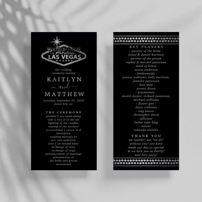 Elégant Las Vegas Destination Wedding Programme (Créateur téléchargé)