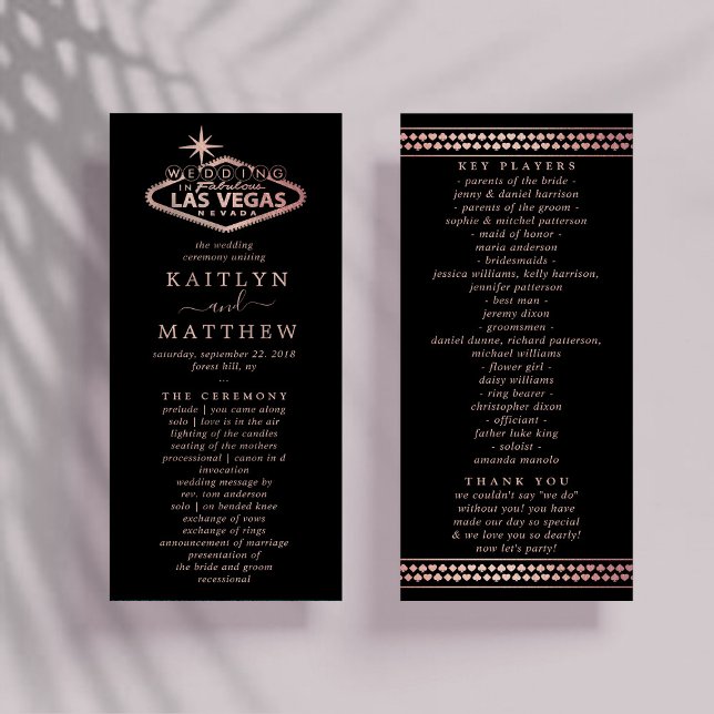 Elégant Las Vegas Destination Wedding Programme (Créateur téléchargé)
