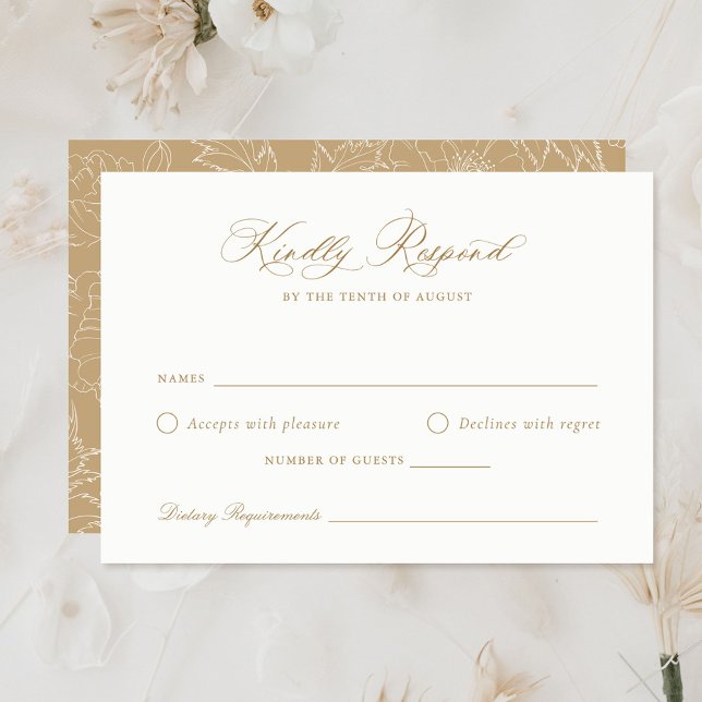 Elegant Laurel Wreath Wedding Carte RSVP (Créateur téléchargé)