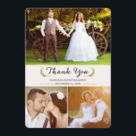 Elegant Laurels Mariage Merci photo carte plat<br><div class="desc">Elégant Laurels Mariage Merci photo carte plat. Remarque : les images de cette conception ne sont que des espaces réservés. Veuillez les remplacer par des photos de votre choix avant de les acheter. Ce carte de remerciements mariage photo trois peut être customisé avec vos propres photos et texte. Arrière -...</div>