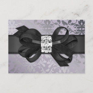 Élégant Lavande et Argent RSVP avec Bow