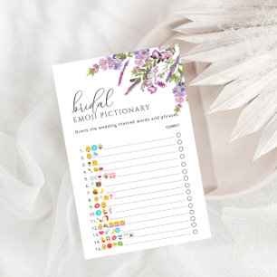 Élégant Lavande Floral Emoji jeu Pictionary