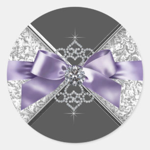 Élégant Lavande violet Diamants blancs Sticker