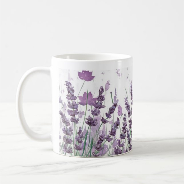 Elégant Lavane Fleurs Mug (Gauche)