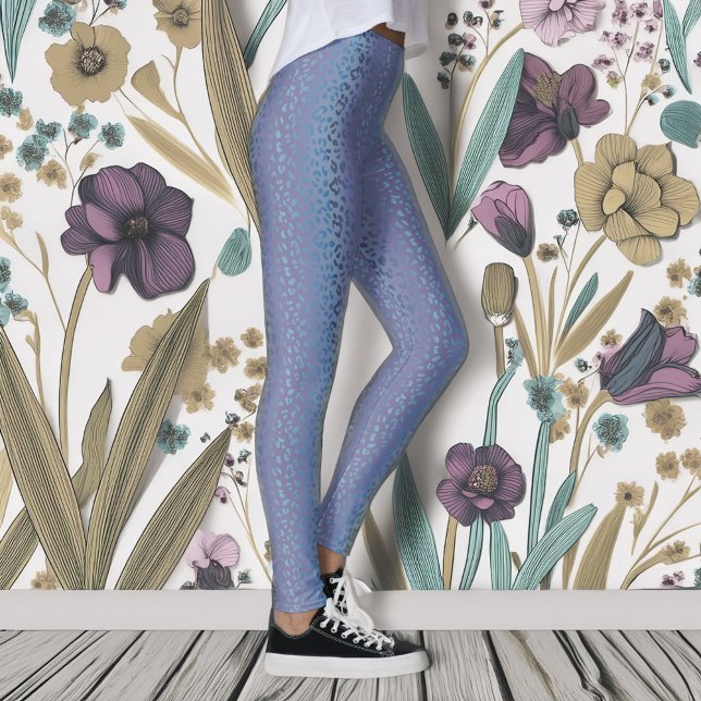 Élégant Lavender Empreinte de léopard Leggings (Créateur téléchargé)