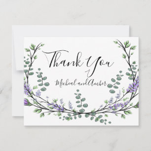 Élégant Lavender Eucalyptus Carte de remerciements