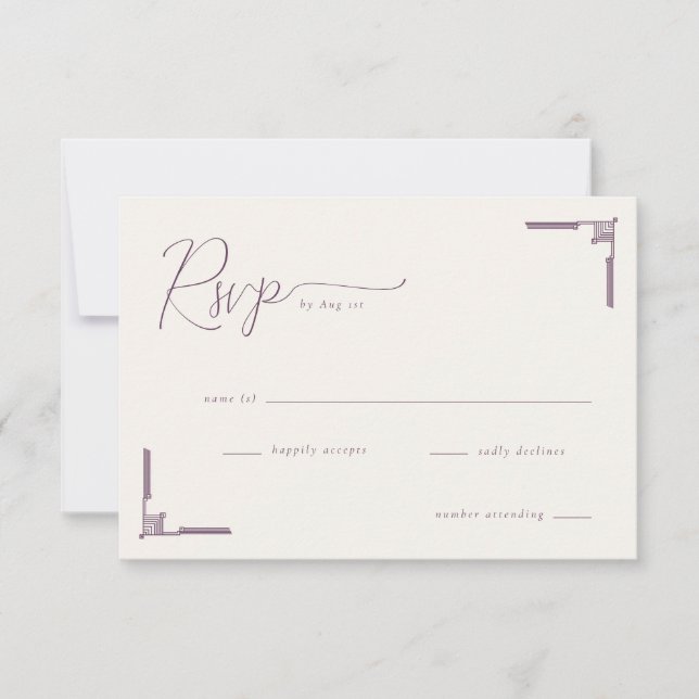 Elegant Lavender Geometric RSVP (Devant)