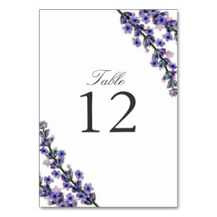 Elegant Lavender Mariage Carte Numéro de table