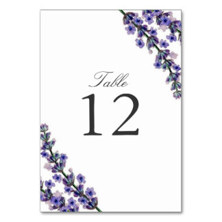 Elegant Lavender Mariage Carte Numéro de table