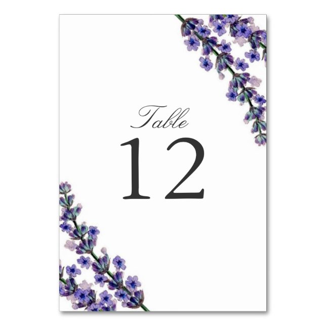 Elegant Lavender Mariage Carte Numéro de table (Par défaut)