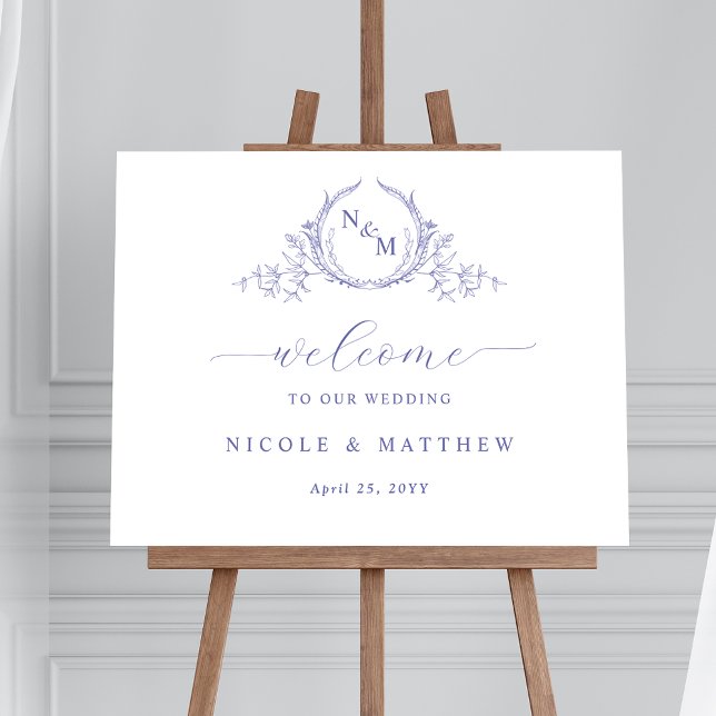 Élégant Lavender Monogrammed Mariage Affiche de bi (Créateur téléchargé)