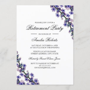Élégant Lavender Retraite Party Invitation