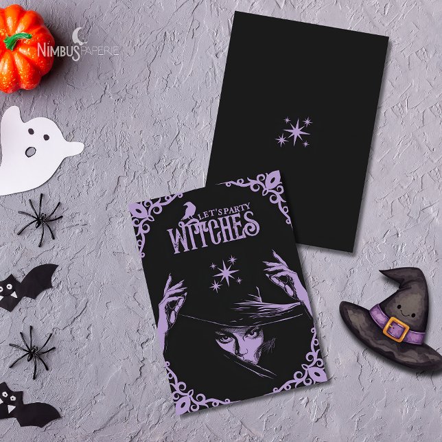 Elegant Lavender Witchy Halloween Invitation (Créateur téléchargé)