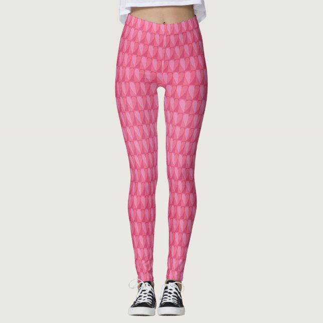 Élégant Leggings à échelle rose pour les femmes (Devant)