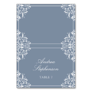 Elégant lieu de mariage / Cartes de nom (bleu pous