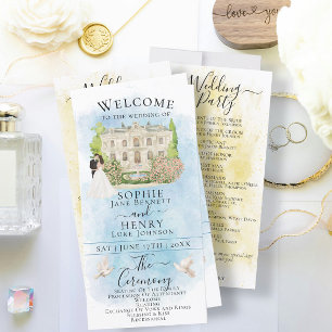 Elégant Lieu Marié Groom Luxe Mariage Programme