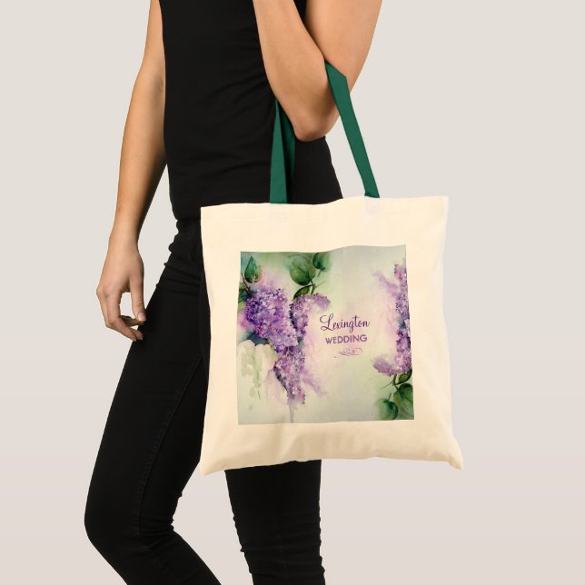 Elegant Lilac Flowers Wedding Tote Bag (Devant (produit))