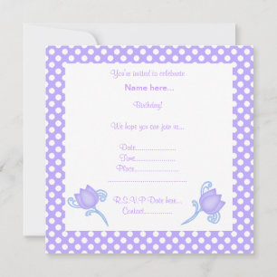 ÉLÉGANT LILAC SPOT TULIP PARTI INVITATION