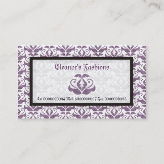 Elégant lilas violet damassé cartes de visite mode