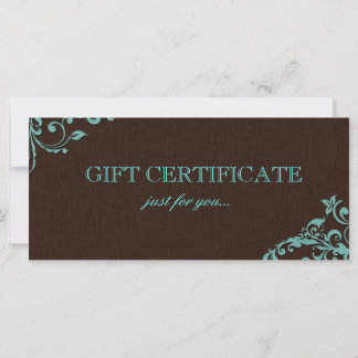 Élégant Linge Fleur Salon Certificat cadeau