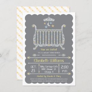 Élégant lit — Invitation Baby shower