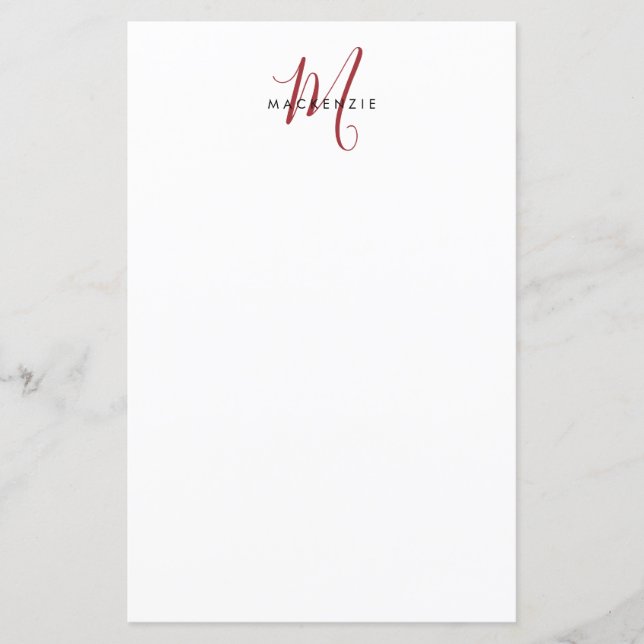 Élégant Livre blanc blanc de script Monogramme mod (Devant)