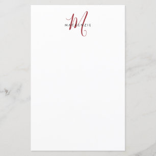 Élégant Livre blanc blanc de script Monogramme mod
