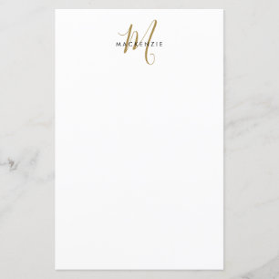 Élégant Livre de Monogramme de Script d'or blanc m