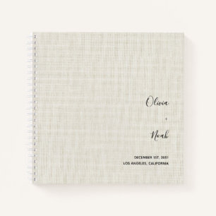 Élégant livre d'hôtes Mariage de lin moderne