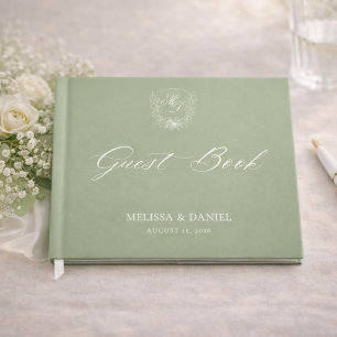 Élégant Livre d'Or de Mariage à Crête Botanique Ve