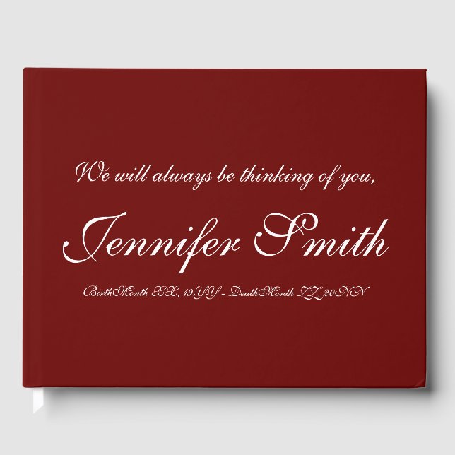 Elégant livre d'or funéraire (Recto)