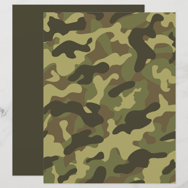 Élégant livre sur le camouflage vert des militaire (Devant / Derrière)