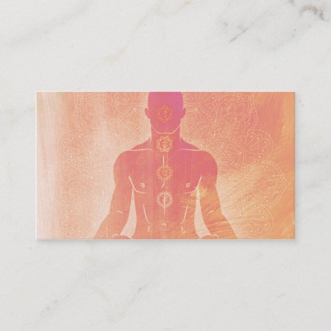 Élégant Logo de méditation Yoga Carte de visite (Devant)