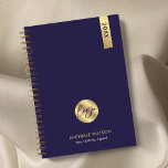 Élégant logo d'entreprise personnalisé Marine & Or<br><div class="desc">Séjournez organisé et en marque avec un planificateur de marque personnalisé avec ce design Elegant Navy & Gold Business Logo 2025 Planner. Doté d'un design moderne bleu marine et faux or avec espace pour le logo, le nom et le texte personnalisé de votre entreprise. Un agenda simple, mais élégant, pour...</div>