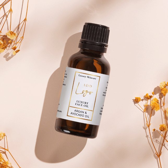 Élégant logo or 1 OZ Étiquette de bouteille à gout (Chic gold logo small cosmetic bottle wrapper label - can be used for 1 OZ bottles *verify size*)