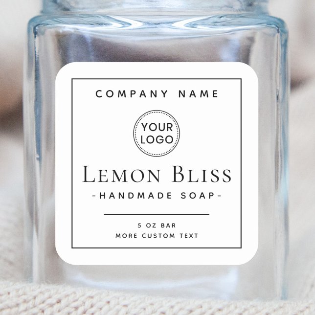 Élégant logo personnalisé carré étiquette produit (Créateur téléchargé)