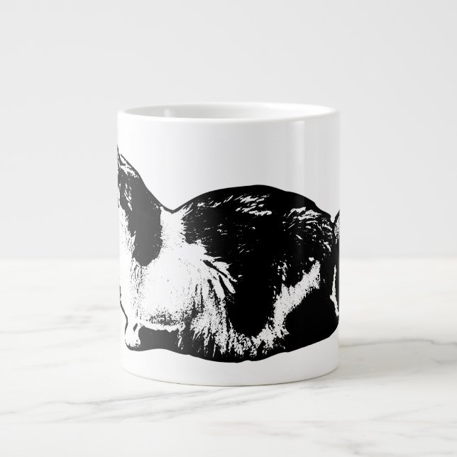 Élégant Longhair Cat profil côté chat Mug (Devant)
