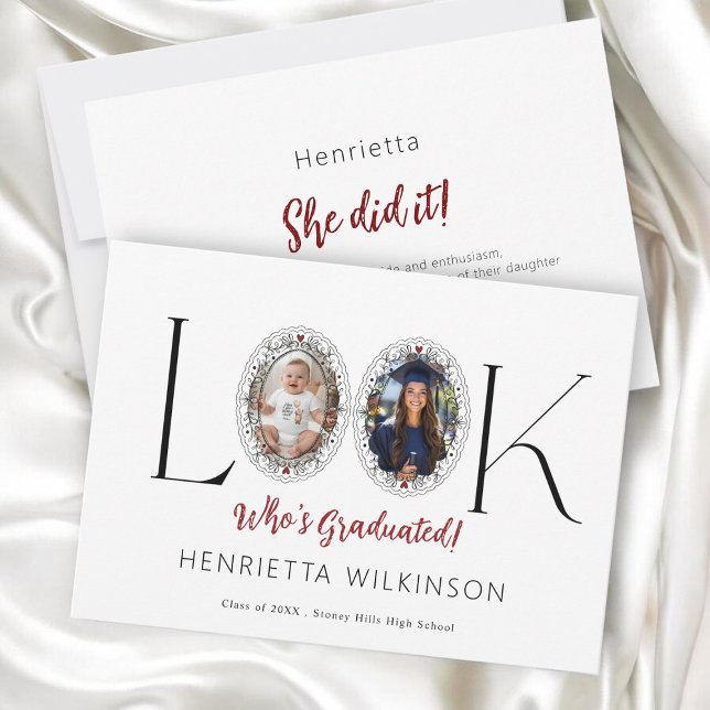 Elegant "Look Who's Graduated!" Photo Graduation  (Créateur téléchargé)