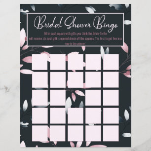 Élégant loto de mariage à l'aquarelle rose marine