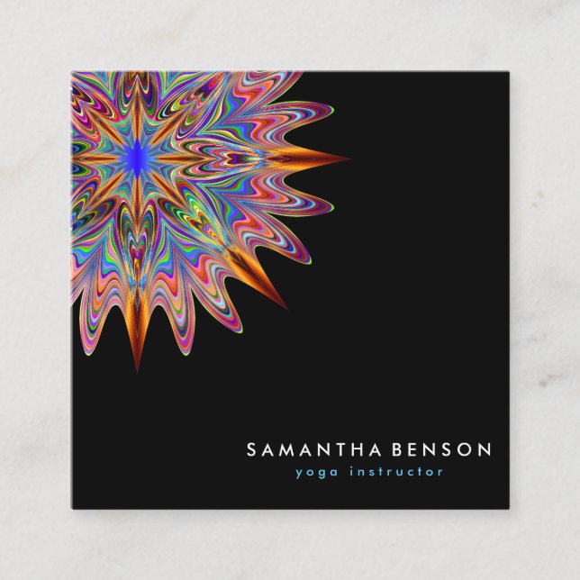 Élégant Lotus Flower Logo Yoga Carte de visite (Devant)