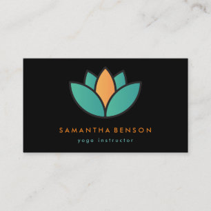 Élégant Lotus Flower Logo Yoga Carte de visite