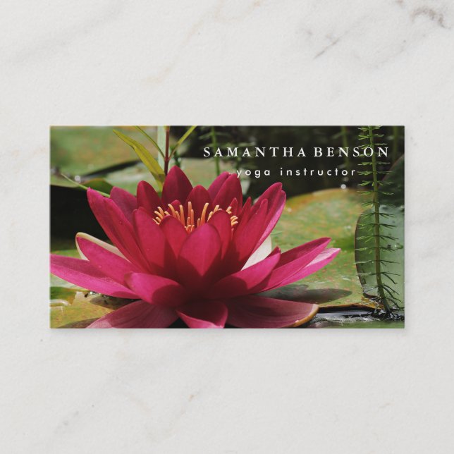 Élégant Lotus Flower Logo Yoga Carte de visite (Devant)
