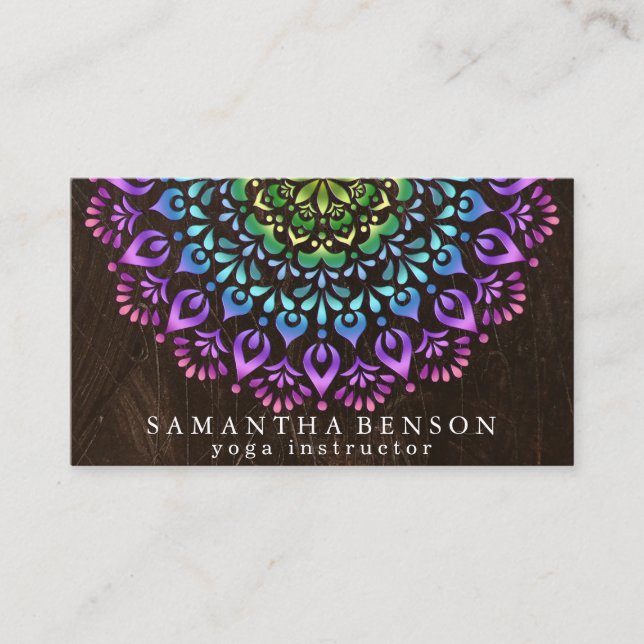 Élégant Lotus Flower Logo Yoga Carte de visite (Devant)