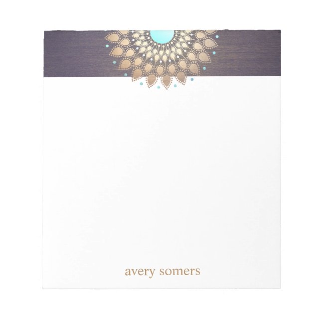 Elégant Lotus Gold Mandala Yoga Bloc-notes pour en (Devant)