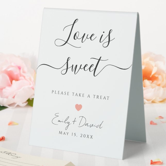 Élégant Love is Sweet Signe de Table de Mariage (In SItu (Mariage))