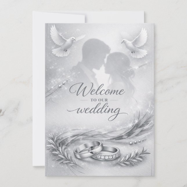Elegant Love Silhouette Wedding Invitation (Devant)