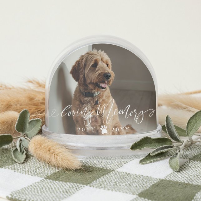 Elegant Loving Memory Dog Pet Name Photo Memorial (Elegant Loving Memory Dog Pet Name Photo Memorial Snow Globe)