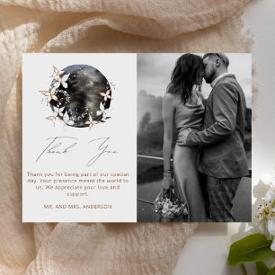 Élégant Lune Céleste Botanique Merci Mariage