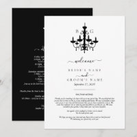 Élégant lustre noir blanc Mariage Itinéraire